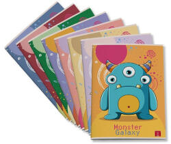 Pigna Füzet Pigna Monster Galaxy A/4 tűzött 42 lapos kockás