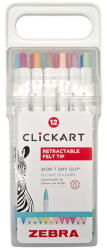 Zebra Filctoll ZEBRA ClickArt nyomógombos vízbázisú 12 darabos (2718) - kreativjatek