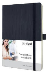 Sigel Jegyzetfüzet, exkluzív, A5, vonalas, 97 lap, puhafedeles, SIGEL "Conceptum", fekete (SI321)