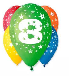 Színes számos lufi 5 darabos - 8 (92857)