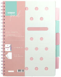 STREET Spirálfüzet kockás STREET Pad A/4 100 lapos pasztell rózsaszín (01_0429034)