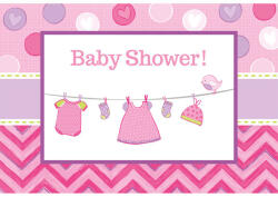Baby Girl Shower meghívó 8 db-os (DPA491489) - kreativjatek