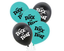 Halloween Boo léggömb, lufi 5 db-os 12 inch (30 cm) (MLG166910) - kreativjatek