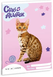 Ars Una Füzet ARS UNA A/5 32 lapos vonalas 16-32 II. osztályos Cuki-Bengáli macska