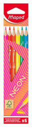 Maped Színes ceruza készlet, háromszögletű, MAPED "Neon", 6 különböző szín (831801FC) - kreativjatek