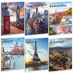 Ars Una Füzet kockás ARS UNA A/4 40 lapos Extra kapcsos Cityscape