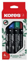 Kores Alkoholos marker készlet, 3 mm, kúpos, KORES "ECO K-Marker XP1", 4 különböző szín (20764) - kreativjatek