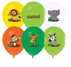 Szafari mintás színes lufi - 5 db (140519)