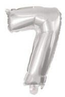 Számok Ezüst Silver 7-es szám fólia lufi 10 cm (PNN91545)