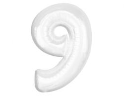  Fehér B&C White 9-es szám fólia lufi 92 cm (MLG189469) - kreativjatek