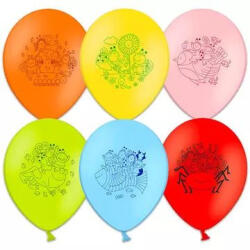  Bogyó és Babóca - színes mintás lufik - 6 db (34424)