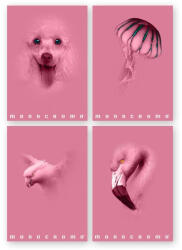 Pigna Füzet Pigna Monocromo Pink A/4 tűzött 38 lapos kockás