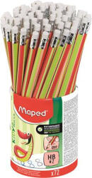 Maped Írástanuló grafitceruza radírral, ceruzatartó, HB, háromszögletű, MAPED "Kidy Learn", 72 darab (853602)