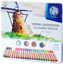 Astra Színes ceruza ASTRA hengeres fémdobozos 24 színű