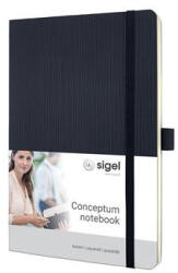 Sigel Jegyzetfüzet, exkluzív, A5, kockás, 97 lap, puhafedeles, SIGEL "Conceptum", fekete (SI320)