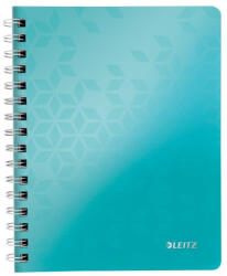 Leitz Spirálfüzet LEITZ Wow A/5 80 lapos kockás jégkék