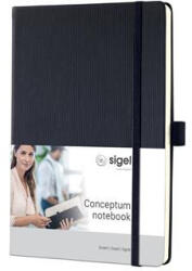 Sigel Jegyzetfüzet, exkluzív, A5, vonalas, 97 lap, keményfedeles, SIGEL "Conceptum", fekete (SI122)