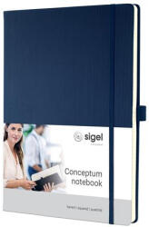 Sigel Jegyzetfüzet, exkluzív, A4, kockás, 97 lap, keményfedeles, SIGEL "Conceptum", éjkék (SI646)