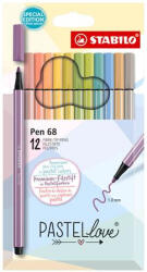 STABILO Filctoll készlet, 1 mm, STABILO "Pen 68 Pastellove", 12 különböző szín (6812-7-7)