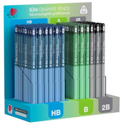ICO Grafitceruza display ICO Süni háromszög HB, B, 2B dark pasztell 184 darabos