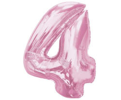  Rózsaszín 4-es Light Pink szám fólia lufi 92 cm (MLG195613) - kreativjatek