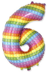 Pop It 6-os szám fólia lufi 69 cm (WP) (MLG312942)