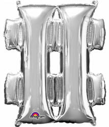 Számok Ezüst Silver mini fólia lufi hashtag ikon 33 cm (DPA3306601)