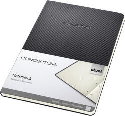 Sigel Füzet, exkluzív, A5, kockás, 60 lap, keményfedeles, SIGEL "Conceptum", fekete (SI802)