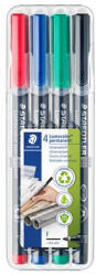 STAEDTLER Alkoholos marker készlet, OHP, 0, 6 mm, STAEDTLER "Lumocolor® 318 F", 4 különböző szín (318 WP4)