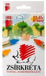 ICO Zsírkréta ICO Süni Jumbo háromszögletű hegyezett 12 színű