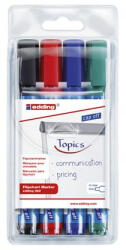 edding Flipchart marker készlet, 1, 5-3 mm, kúpos, EDDING "380", 4 különböző szín (4-380-4)