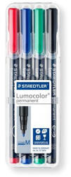 STAEDTLER Alkoholos marker készlet, OHP, 1 mm, STAEDTLER "Lumocolor® 317 M", 4 különböző szín (317 WP4)