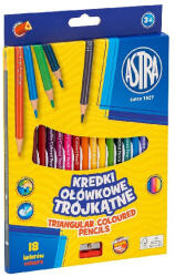 Astra Színes ceruza ASTRA háromszögletű hegyezővel 18 színű