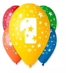  Színes Számos Mintás Lufi - 5 db-os Party Szett (92848)