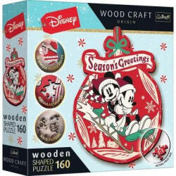 Trefl Puzzle Wood Craft: Disney, Mickey és Minnie karácsonya - 160 darabos puzzle fából (227265)