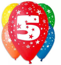  Színes számos lufi 5 darabos - 5 (92852)