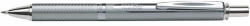 Pentel Zseléstoll, 0, 35 mm, nyomógombos, ezüst tolltest, PENTEL "EnerGel BL-407" fekete, ajándék kék tollbetéttel (COPENBL407)