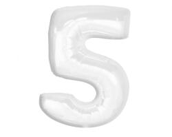  Fehér B&C White 5-ös szám fólia lufi 92 cm (MLG189384) - kreativjatek