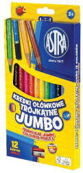 Astra Színes ceruza ASTRA jumbo háromszög 12 színű ajándék hegyezővel