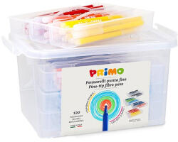 Primo Filctoll PRIMO színes 12 színű 120 darabos kerek, műanyag tartóban (615PEN120) - kreativjatek