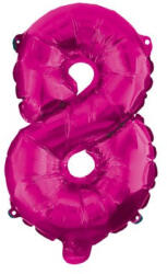  Rózsaszín Hot Pink 8-as szám fólia lufi 95 cm (PNN92494)