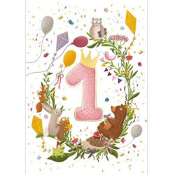  Első születésnap Pink üdvözlőkártya + boríték (MLG664301) - kreativjatek