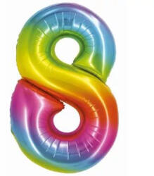  Szivárvány színű, számos fólia lufi, 76 cm - 8 (210765)