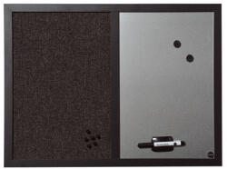 Bi-Office Kombitábla Bi-Office Black Shadow fakeretes 45x60 cm ezüst/fekete (MX04433168)