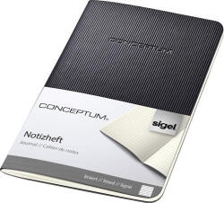 Sigel Füzet, exkluzív, A6, vonalas, 32 lap, puhafedeles, SIGEL "Conceptum", fekete (SI865)