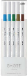 uni Tűfilc UNI EMOTT 5db-os készlet 0, 4mm (égkék, türkiz, pálmazöld, sötétsárga, barna) (2UEMOTTNO4) - kreativjatek