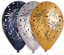 Corwell Léggömb, 33 cm, tüzijátékos, 3 különböző szín (12-PRINTTUZIJATEKOS)