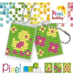 Pixelhobby 23080 Kulcstartó szett (kulcstartó alaplap + 3 szín) csibe (23080)