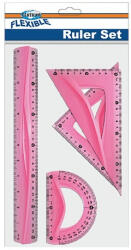 Centrum Vonalzókészlet Centrum hajlékony 30 cm, 2 db háromszög, szögmérős- 3 féle (80716) - kreativjatek