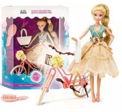  Emily Grace: Szőke copfos baba biciklivel (253570)